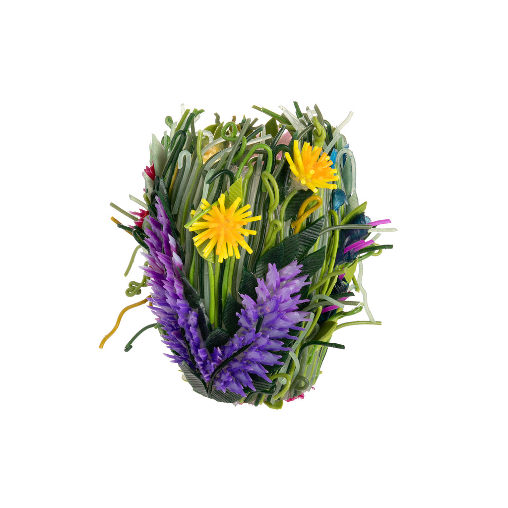 Brightly colored hand-painted flowers adorn this unique silicone art vase. Crafted entirely by hand in Italy, this distinctive piece will add a captivating touch to any room. Please note: vase may differ slightly from the photo. Material: 100% silicone. Dimensions: 8.7" x 9.9". Made in Italy.