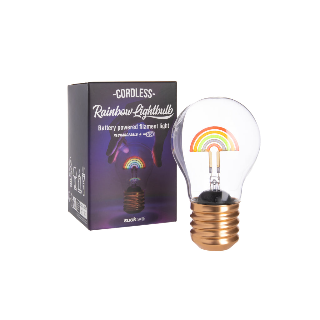 This magical lightbulb lights up without plugging it in or attaching it to a lamp—yet it looks and feels identical to a classic filament lightbulb. Power-cord free, rechargeable, and portable, this lightbulb is powered by an internal battery with a six-hour life on a 90-minute charge. Dimensions: 2.5" x 4".