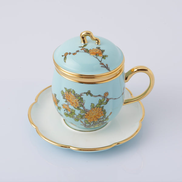 LADY TURQUIOA PEONY FOUR-PIECE MUG