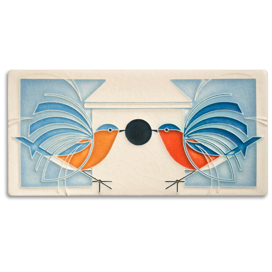 An adaptation of the Harper lithograph of the same name. Mid-century modern meets Motawi mastery in these tiles based on the work of celebrated wildlife artist Charley Harper (1922-2007). As each tile is crafted by hand, dimensions may vary slightly by up to 1/16". Tiles are 5/8" thick. Tile stand sold separately.