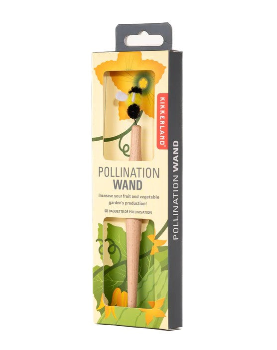 Give the bees a helping hand! Increase your harvest by using this cute and practical pollination wand to spread your plants pollen throughout your garden. Material: beechwood, iron, polyester, felt Dimensions: 6" x 0.5"