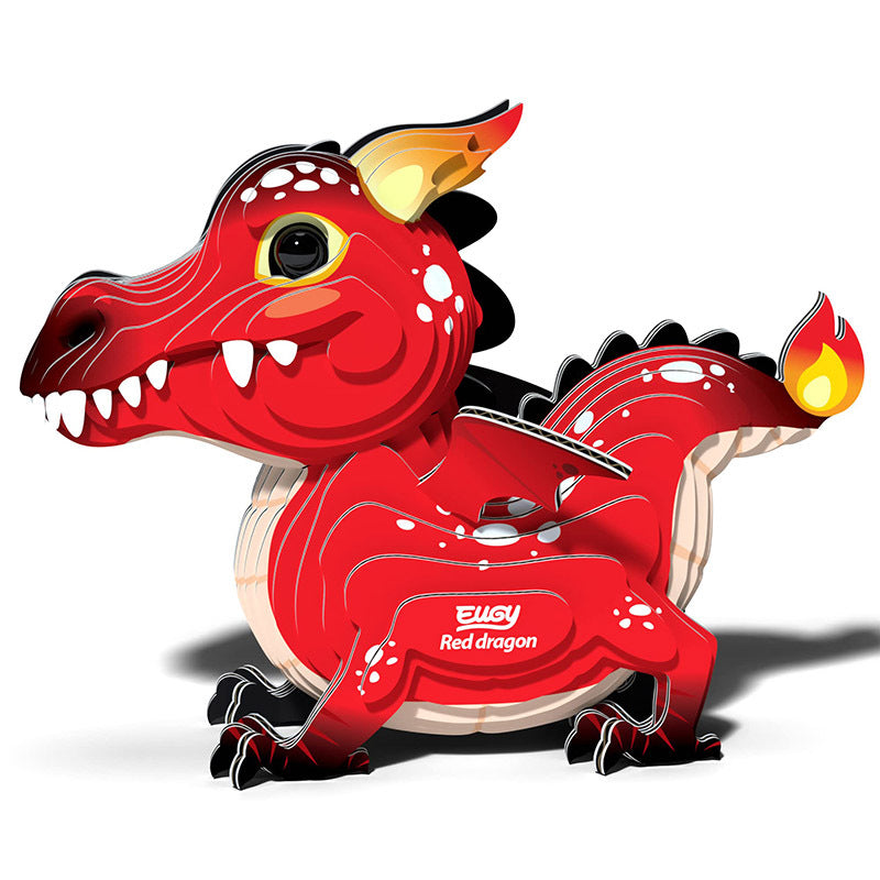 Meet this cute little fire starter, the Red Dragon. A legendary creature known for its fiery temper and mischievous manner. This wonderful puzzle kit is made using recyclable cardboard and is printed with eco-friendly ink. Each kit contains instructions and eco-friendly glue. 6+ Assembled size approx: 3" x 2".