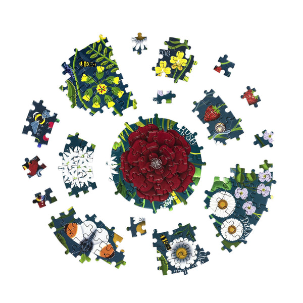 SHAKESPEARE'S FLOWERS 1000-PIECE CIRCULAR JIGSAW PUZZLE - The