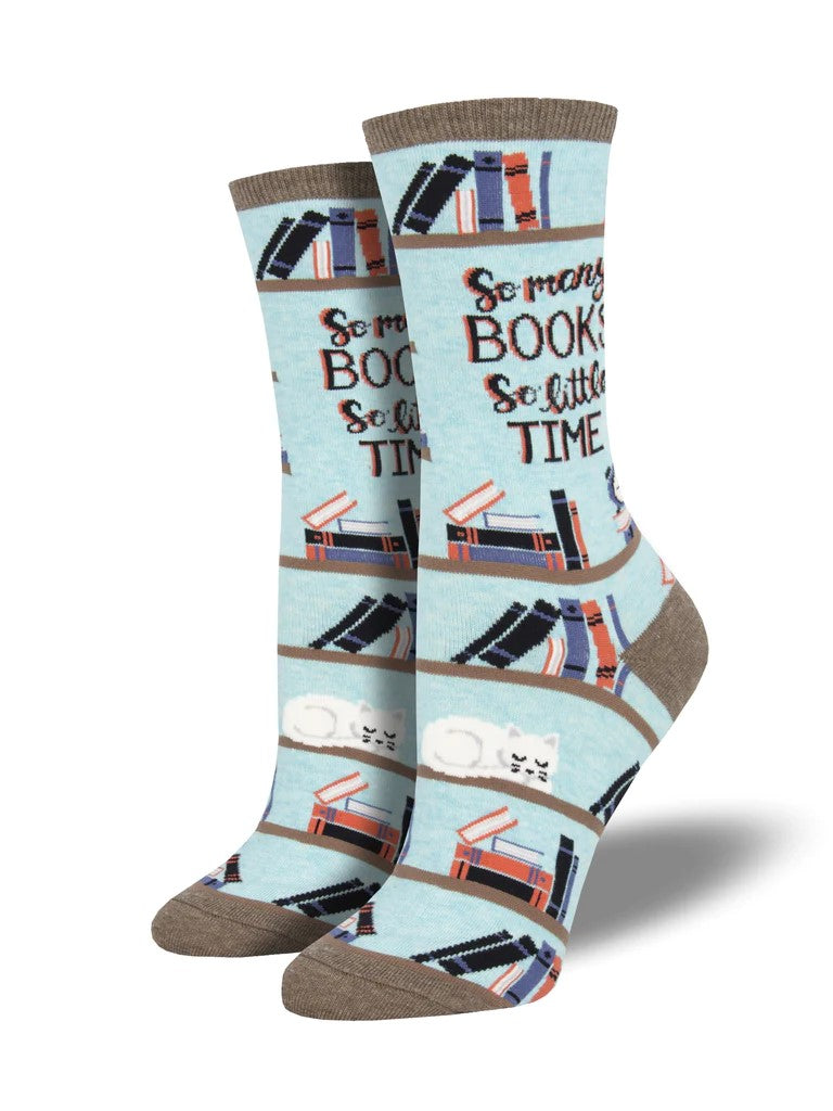 The only thing that mayyyyy be better than cracking open a new book is reading its final words. Looks like it's time for another book and another fun pair of socks. S/M 9-11 (Women's Shoe Size 6-10.5 and Men's Shoe Size 5-9) Material content:: 4% Cotton, 54% Nylon, 2% Spandex