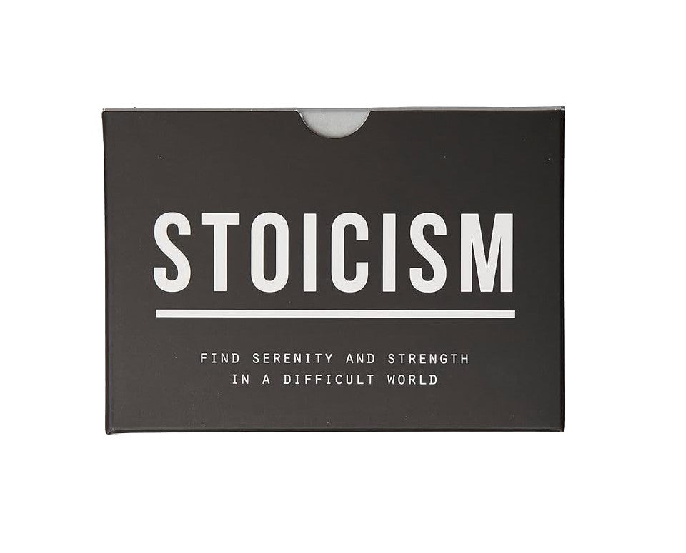 50 of the best insights and sayings from the great Stoic thinkers. Stoicism was for many centuries the most popular philosophy in the Western world, teaching people practical advice on how they could flourish in uncertain times and overcome their anxieties. Deck of 50 prompt cards Dimensions: 3.94" x 0.98" x 2.76"