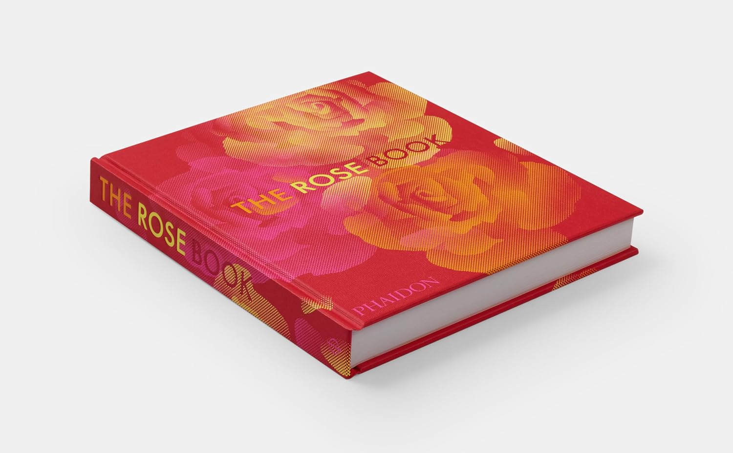 Book titled 'The Rose Book' with a red cover featuring images of roses.