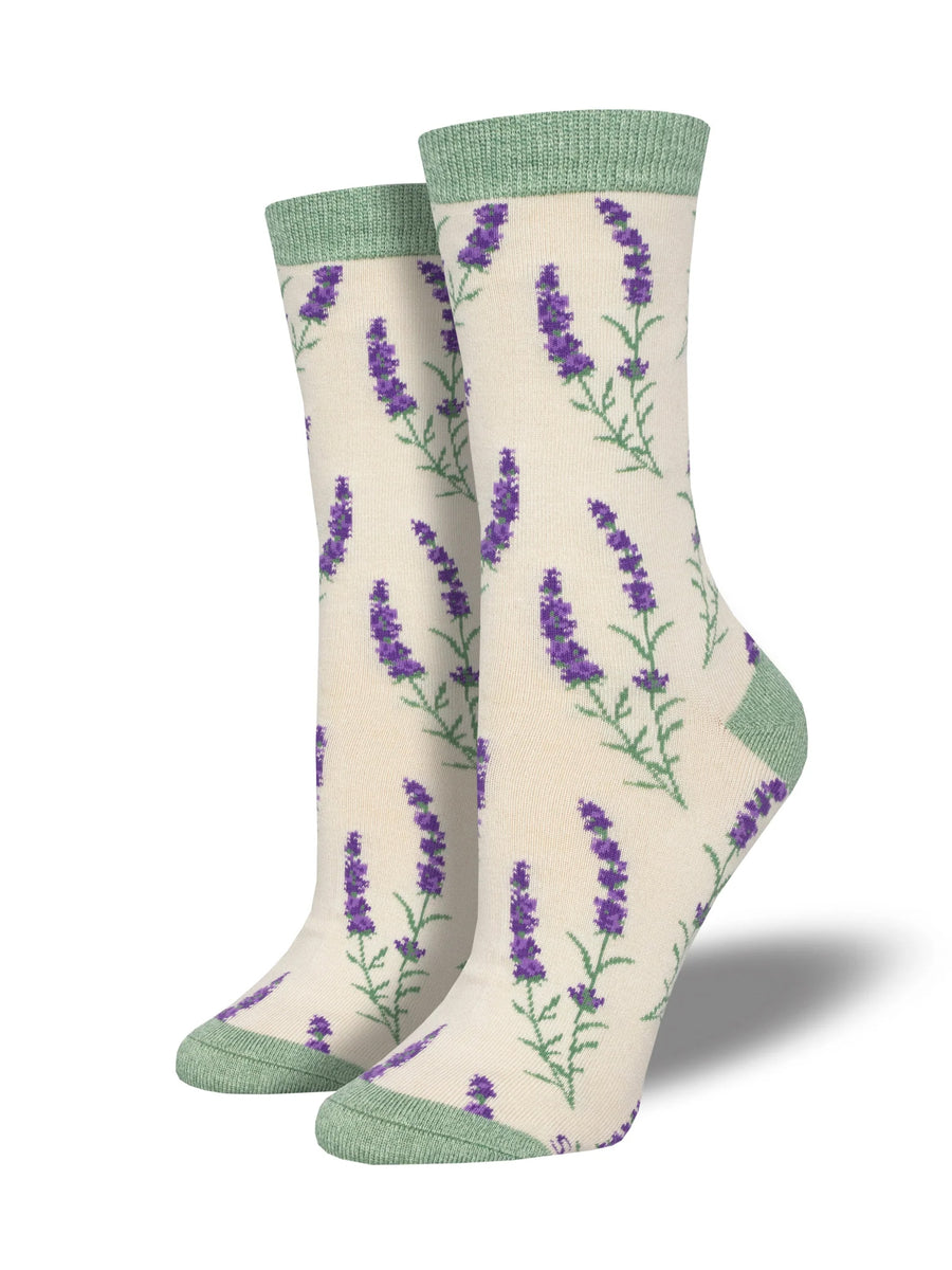 LOVELY LAVENDER SOCKS IVORY The Huntington Store