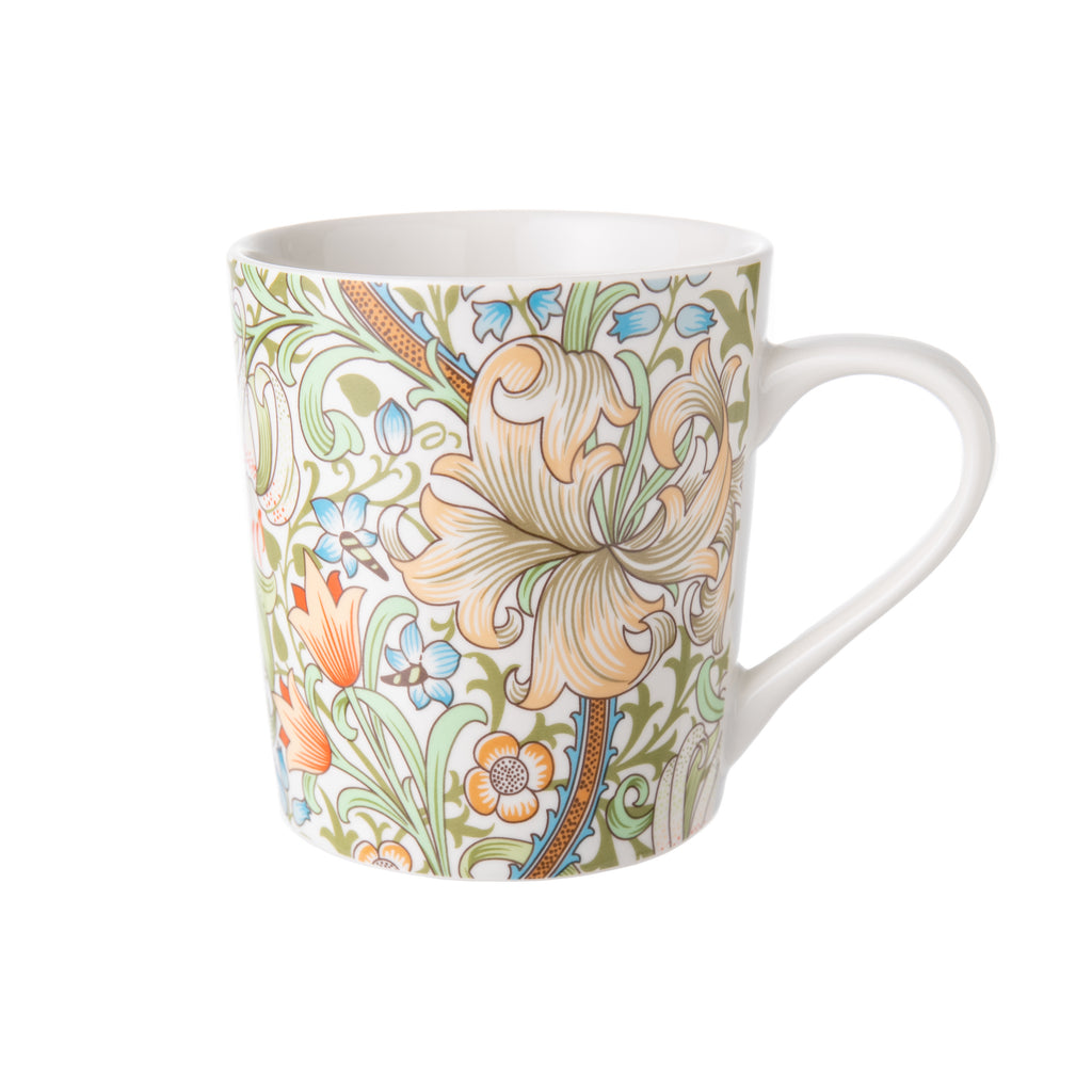 Sip your favorite hot beverage in style with this custom museum store mug made for The Huntington. Inspired by William Morris's Golden Lily, held in The Huntington's Art Collections. Ceramic. 15 oz. Dishwasher and microwave safe. Matching bowl available. 
