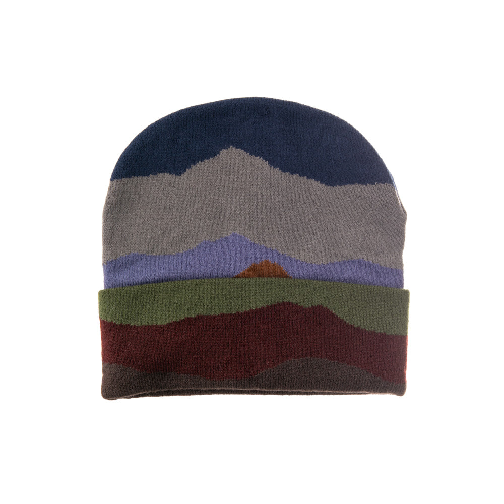 Inspired by the majestic winter mountains, the intricate landscape design brings a touch of nature to your outfit. Made from high-quality acrylic, this beanie is soft, comfortable, and great for the environment. Construction: 100% Acrylic One Size Fits most adults