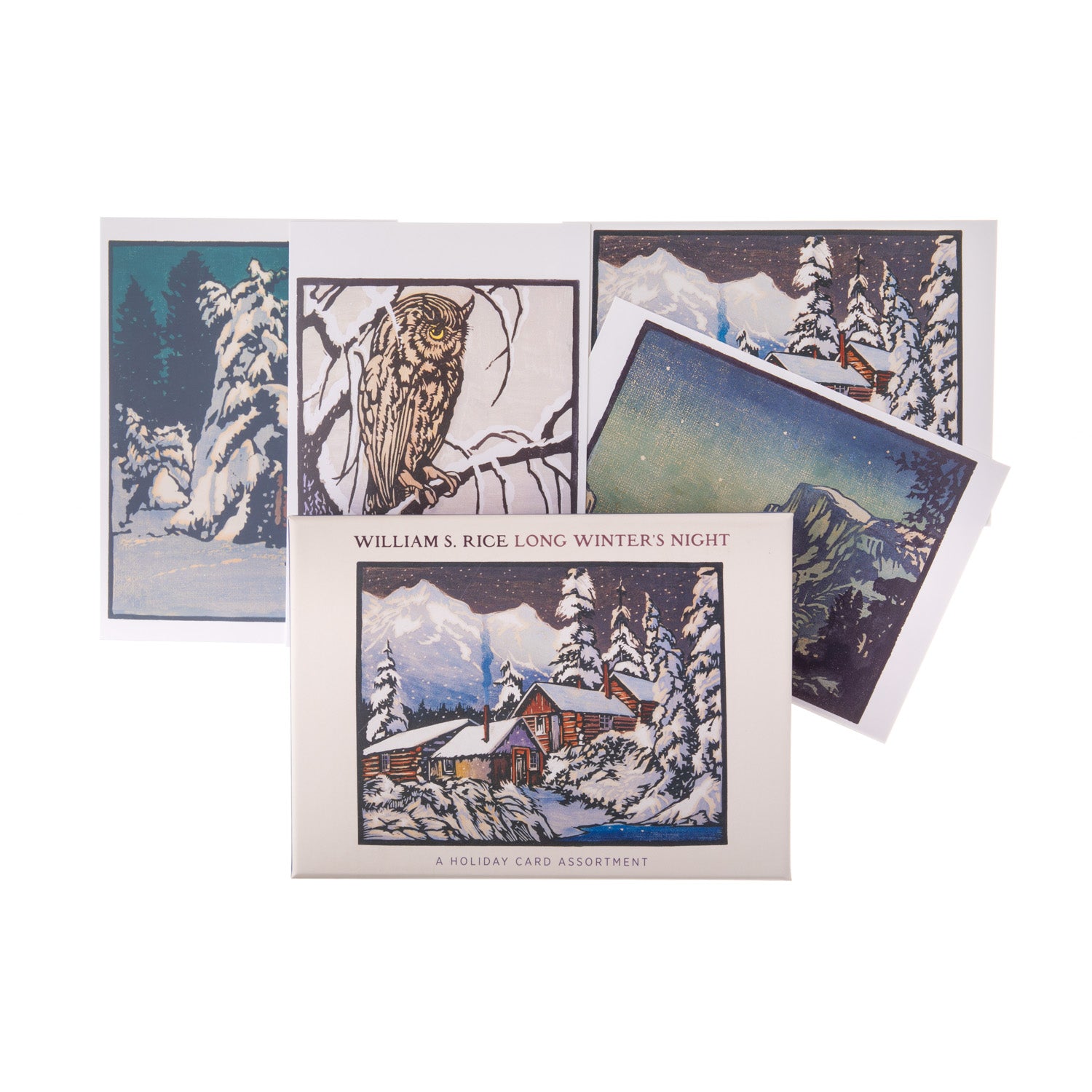 In his down-to-earth block prints, William S. Rice elegantly portrays the North American landscape in all its glory. From dramatic mountain ranges to sleepy-eyed owls, these scenes were the primary subjects for his photography, sketches, and paintings.