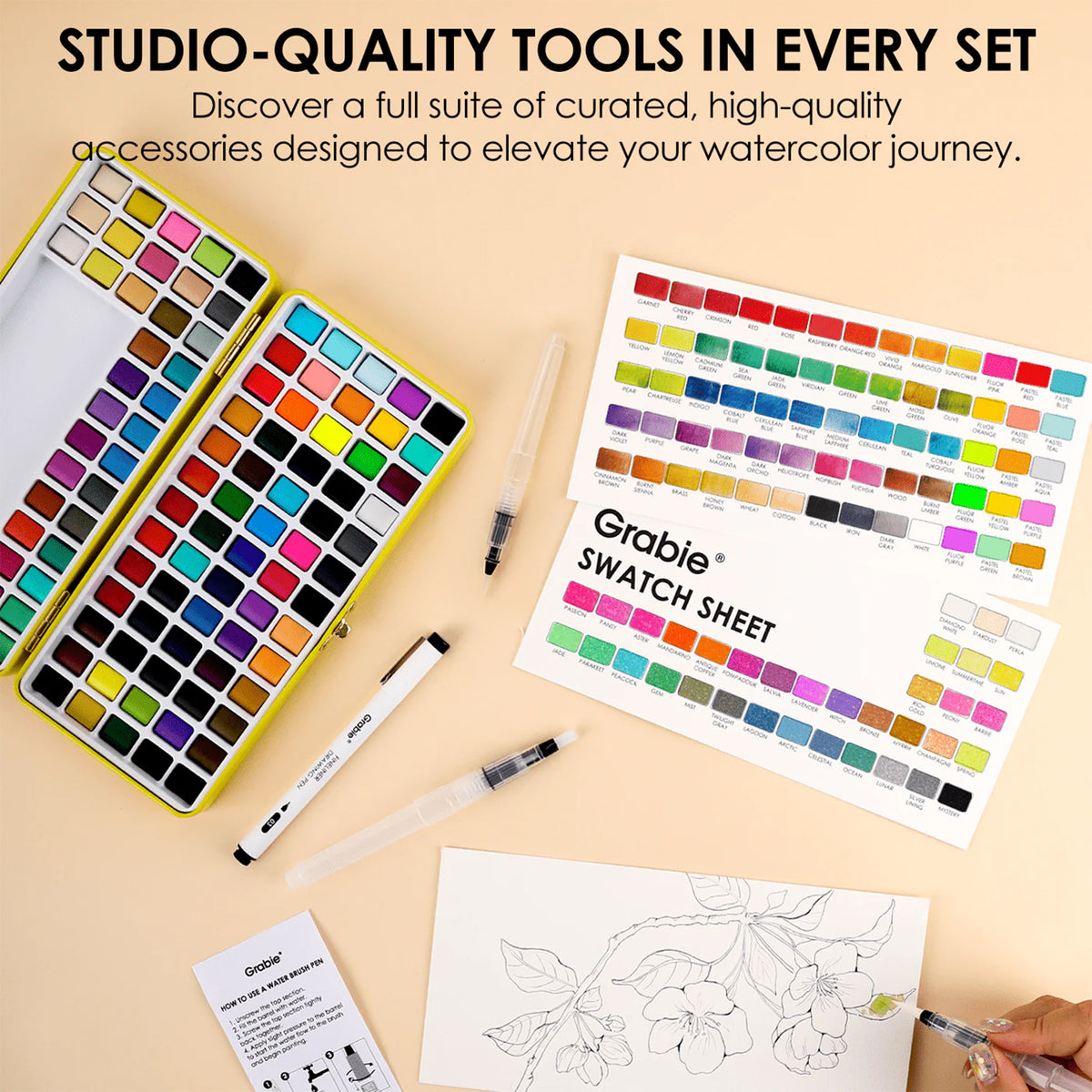PREMIUM WATERCOLOR SET - 100 COLORS