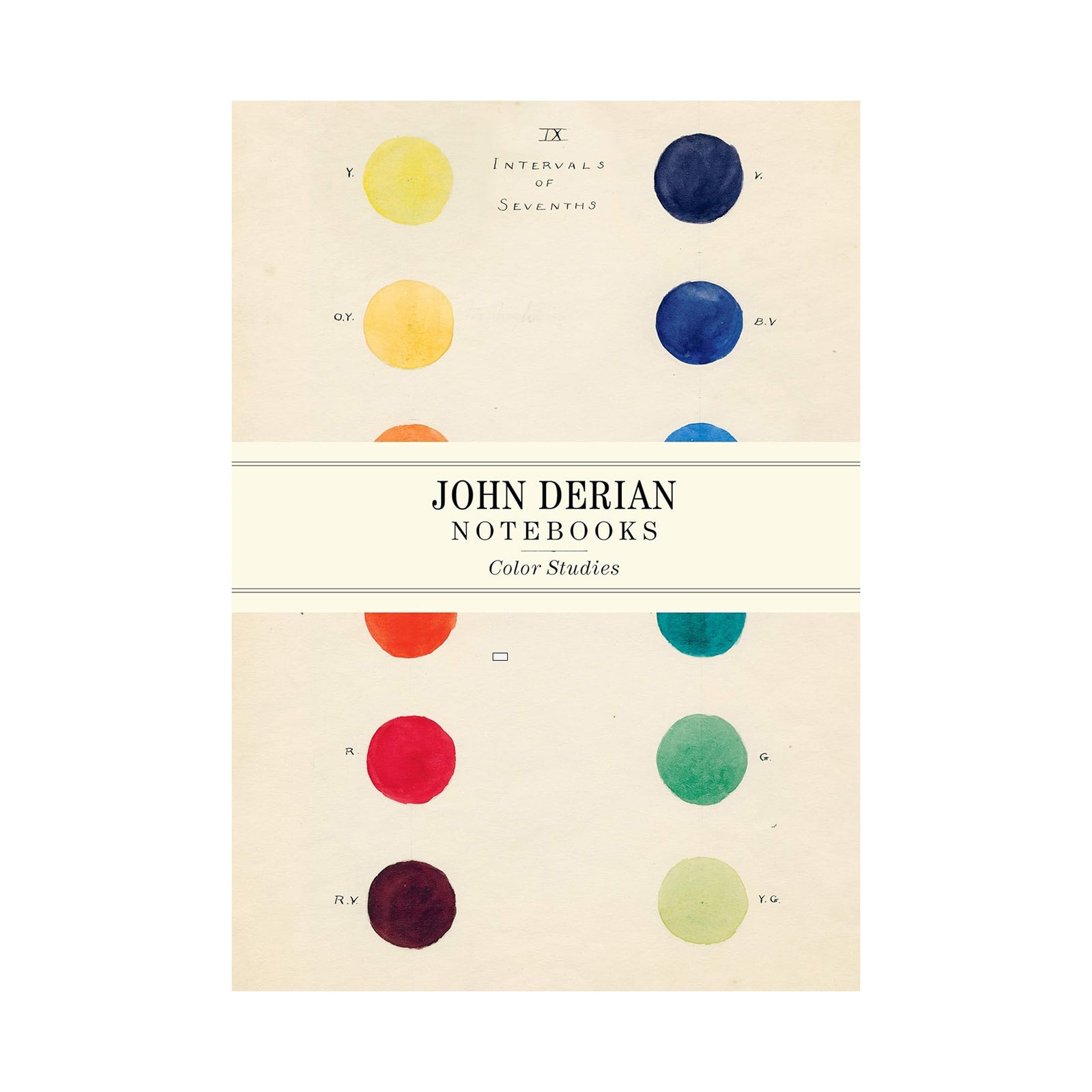 John Derian notebooks with color study design on a beige background