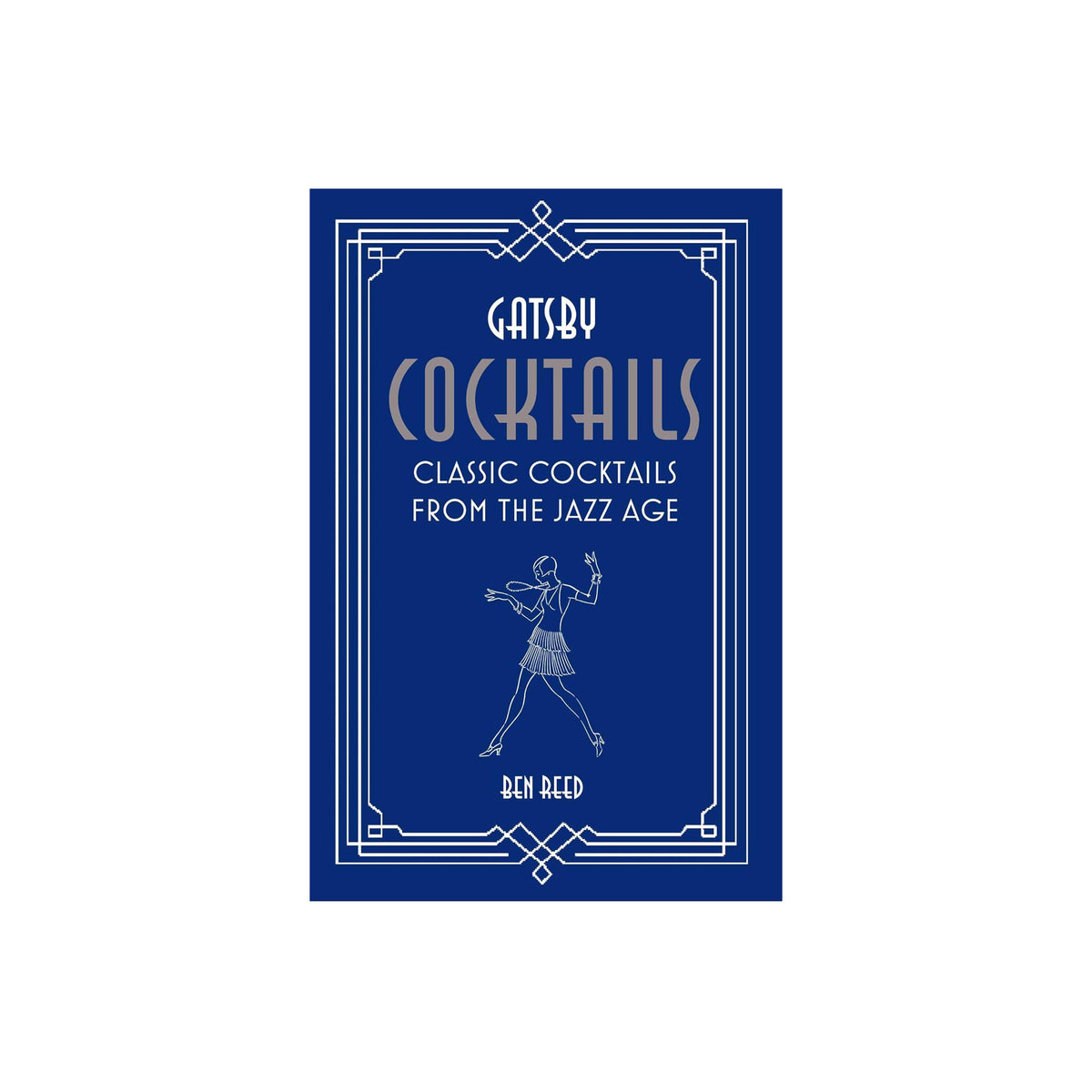 Book cover of 'Gatsby Cocktails' with a blue background and white text.