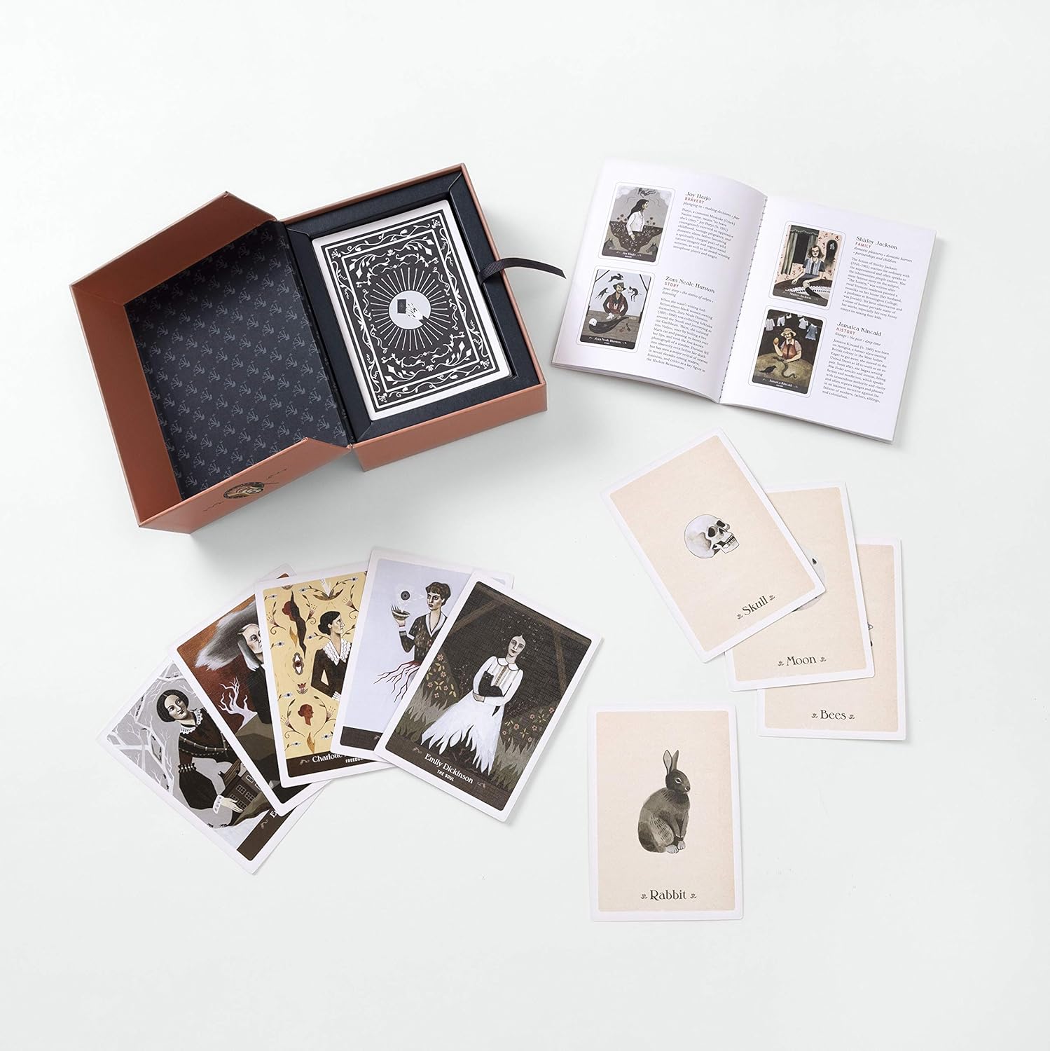 Immerse your divination practice with spiritual insight and feminist guidance from heavyweights of literature. The cards in this oracle deck feature authors and literary icons. This oracle deck would make a great gift for readers, writers, and witches.  70-card Deck Includes Guidebook Box Dimensions: 4.9" x 2" x 6.36"