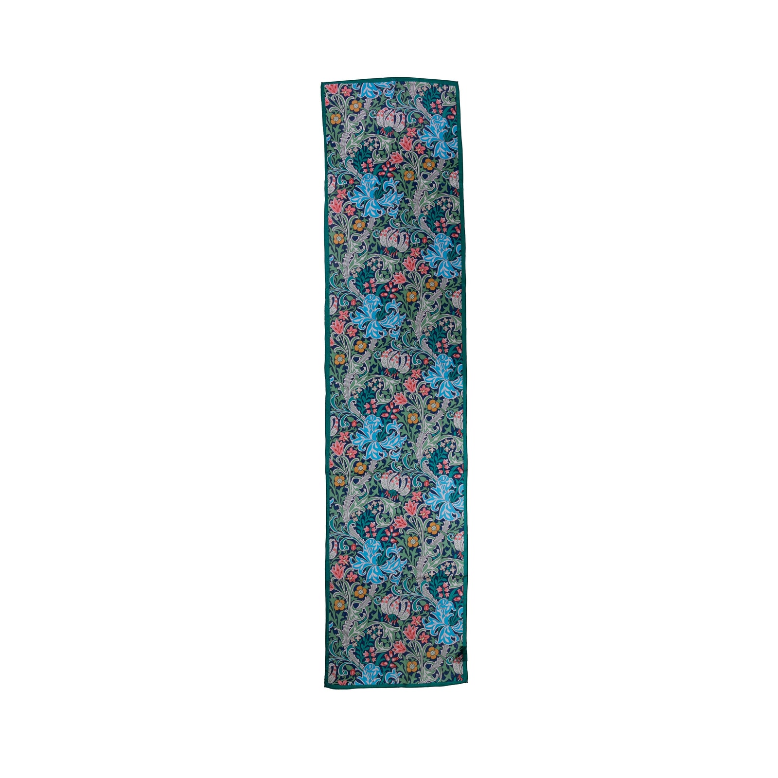 Add to your wardrobe with this scarf designed by the Huntington Store and featuring William Morris's Golden Lily, held in The Huntington's Art Collections. William Morris was known for his patterned designs based on his observations of nature. Material: 100% silk Dimensions: 13" x 60" Exclusive to the Huntington Store.
