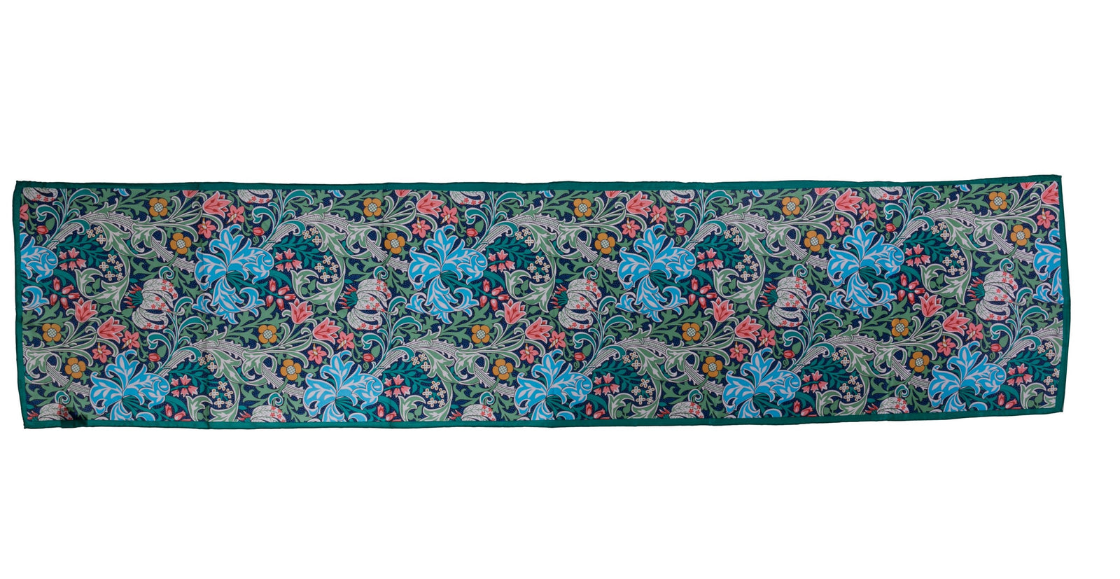 Add to your wardrobe with this scarf designed by the Huntington Store and featuring William Morris's Golden Lily, held in The Huntington's Art Collections. William Morris was known for his patterned designs based on his observations of nature. Material: 100% silk Dimensions: 13" x 60" Exclusive to the Huntington Store.