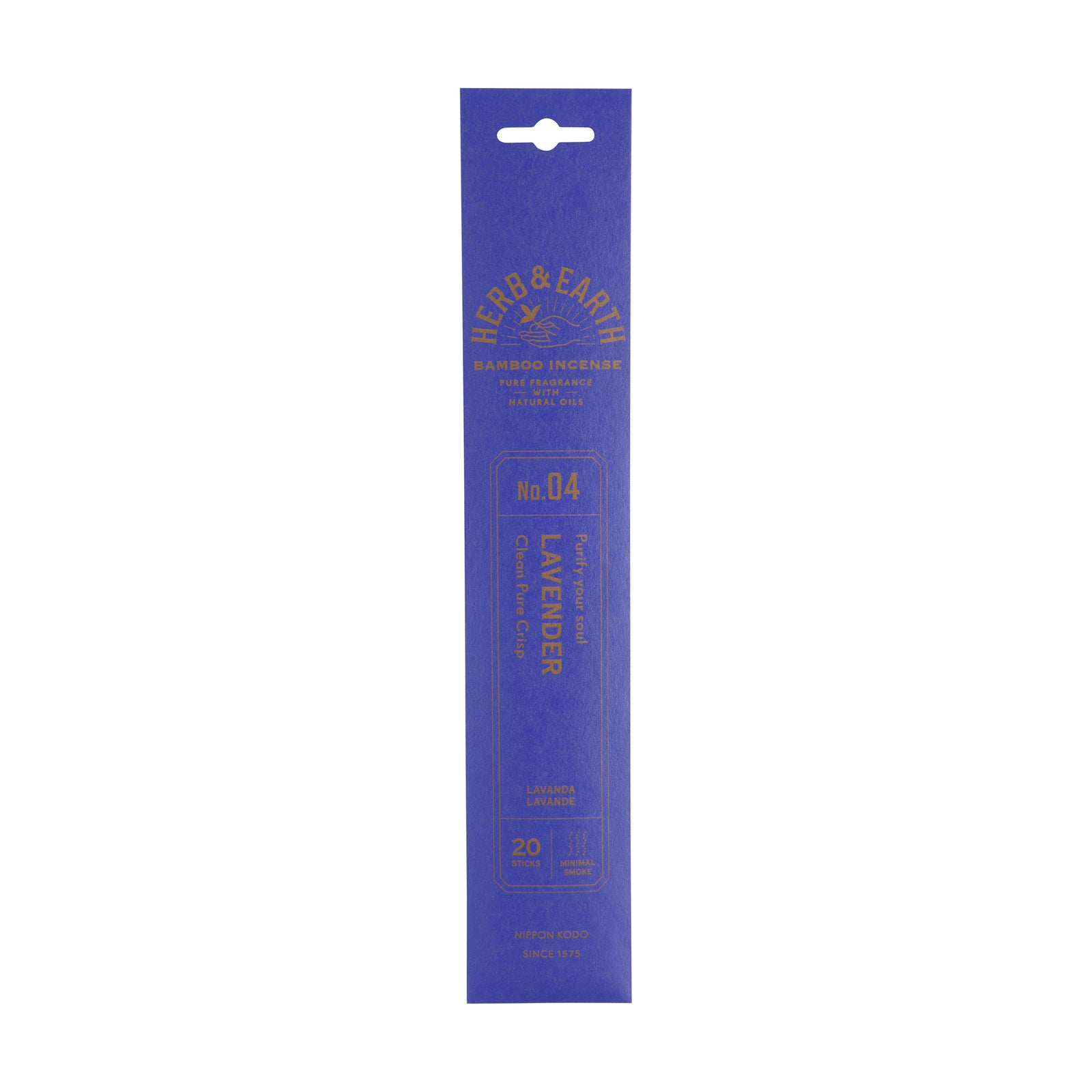 Bamboo incense sticks with lavender fragrance on a white background