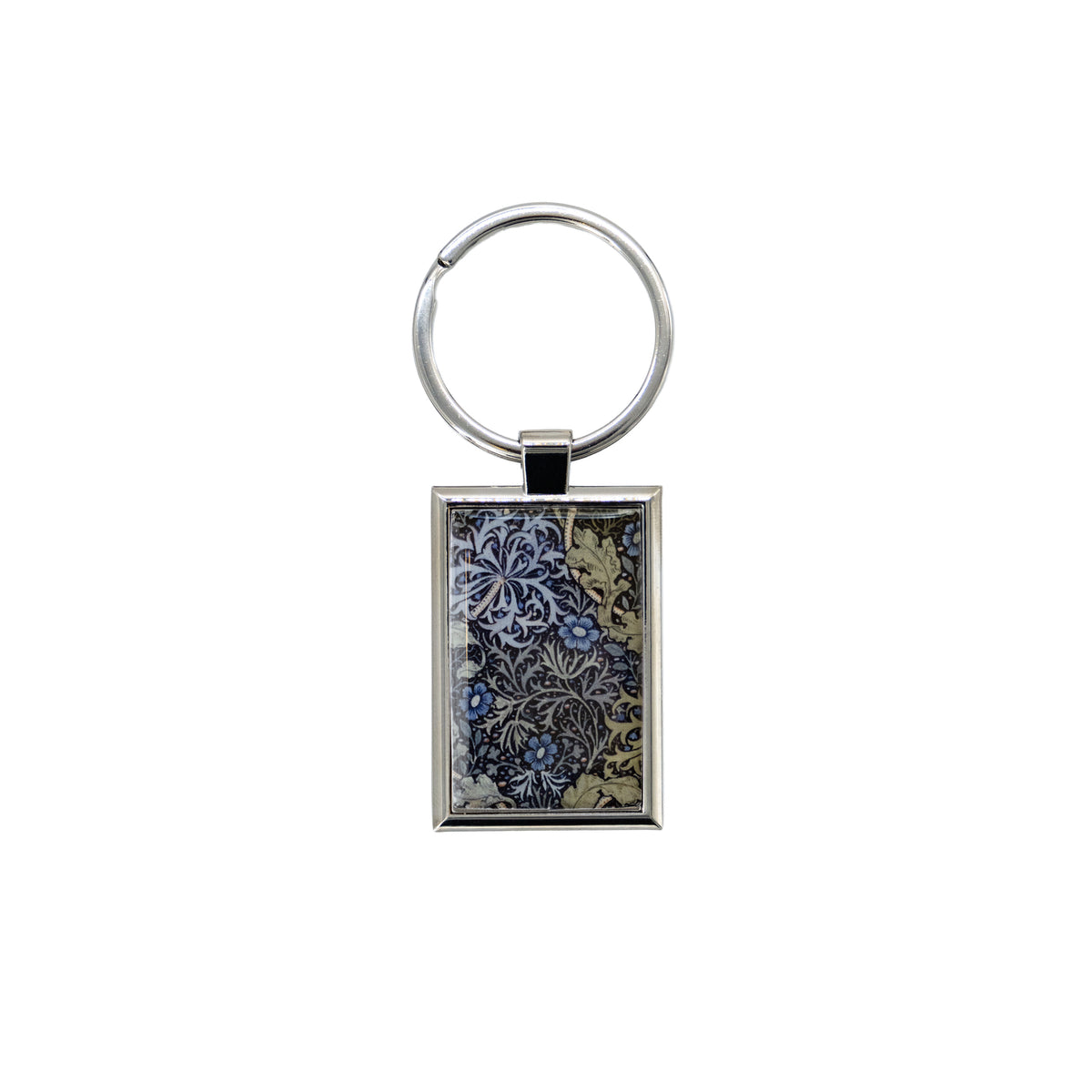 Keychain with floral pattern on a white background