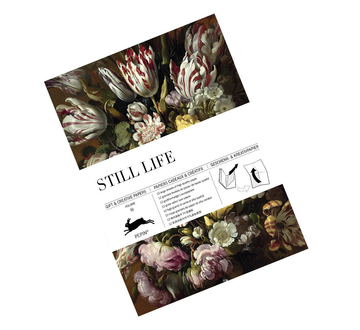 If you are in need of gift wrap, this book of gift paper has floral and natural still life. This collection of works have been turned into creative gift paper. Can be used for wrapping or for your creative process.  12 sheets of gift paper Dimensions of book: 10" x 13.5" Dimensions of paper when unfolded: 19.5" x 27.5"