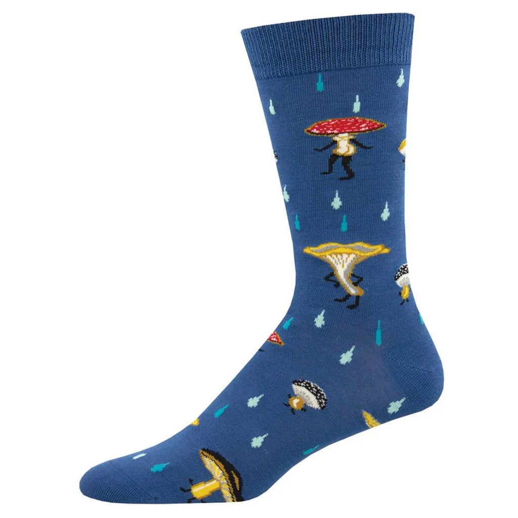 These super soft fungi socks are perfect for any mushroom fanatic. Add a little touch of whimsy to your wardrobe and you can be a fun guy too. Made from super-soft bamboo for ideal comfort. Blended with nylon for durability and spandex for flexibility. Size: Women's 10.5+ and Men's 9-13