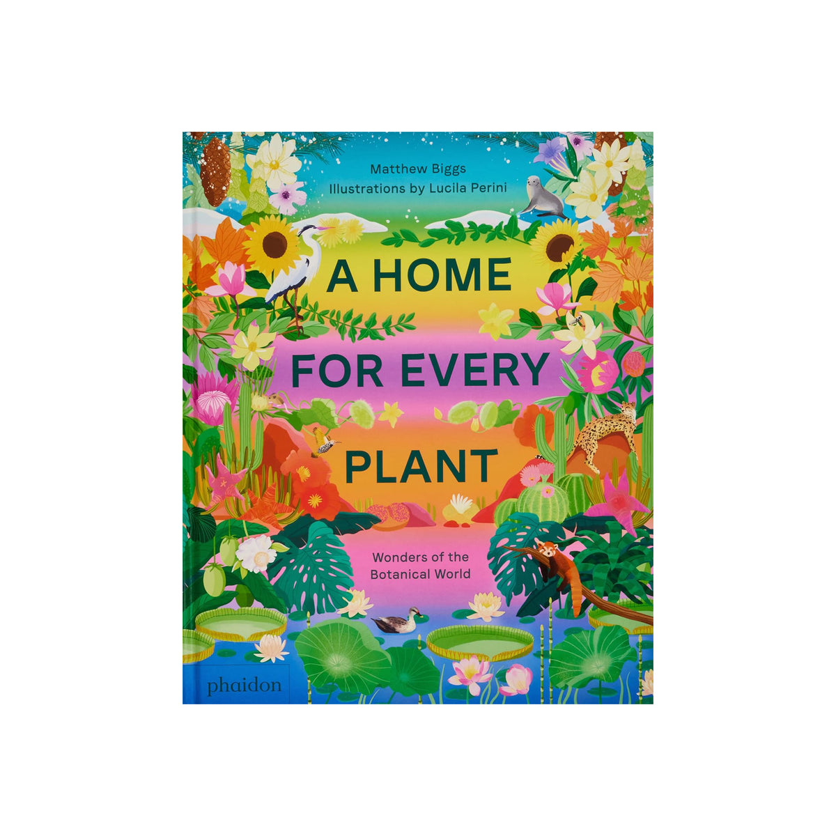 A colorful book cover for 'A HOME FOR EVERY PLANT' featuring illustrations of various plants and a vibrant, patterned background.