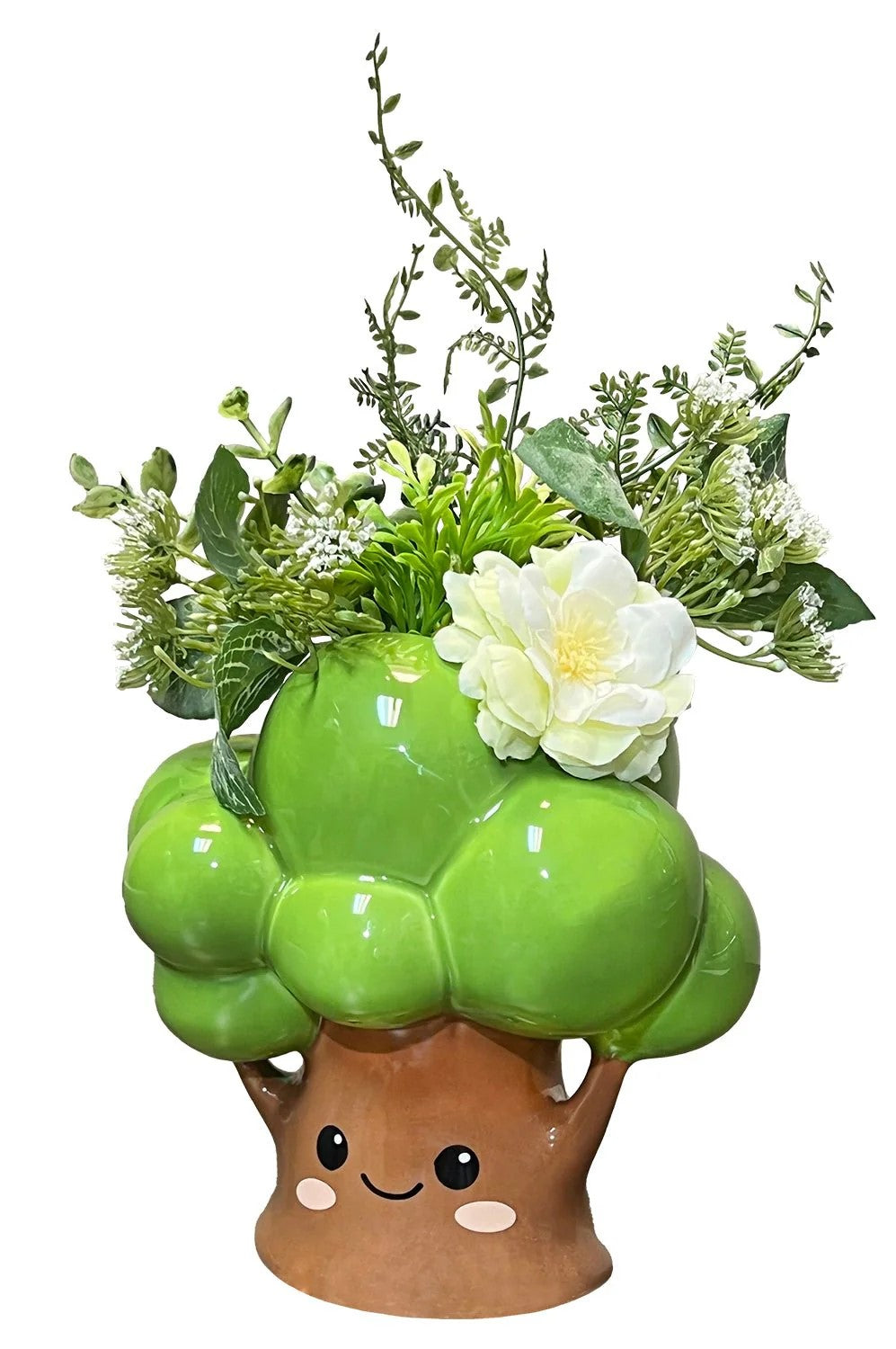 Bring the outdoors in, with this adorable Grove Tree ceramic planter. A sweet little face adorns the front of the ceramic planter, making your succulents and other indoor plants even cuter than normal. Dimensions of planter: approx. 3.5” x 3.5" x 2" Material: Ceramic
