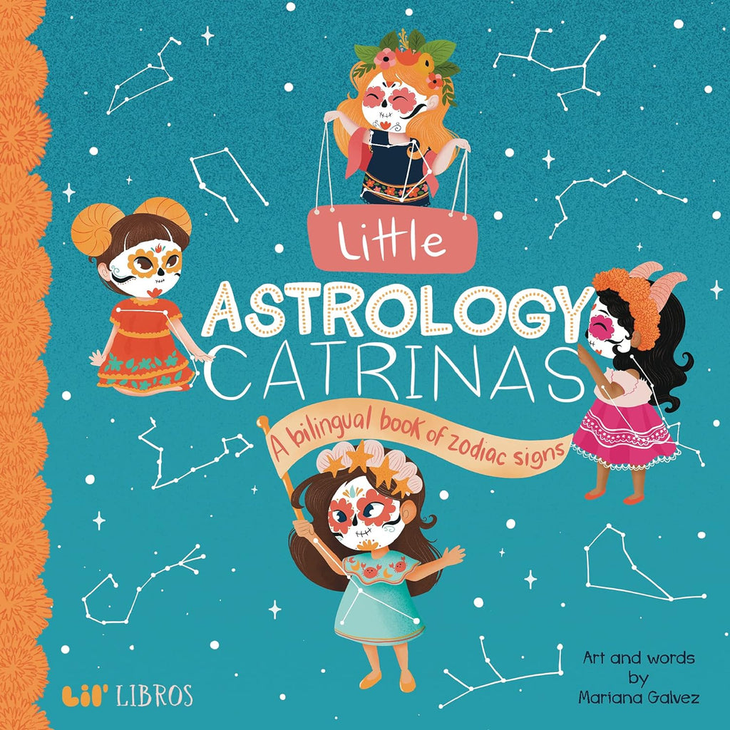 English and Spanish. This board book is perfect for parents eager to introduce their children to the astrological universe we receive our Zodiacs from, while teaching them about the, Day of the Dead, led by the iconic Catrina, who remembers people for who they were through the altars and ofrendas left behind.