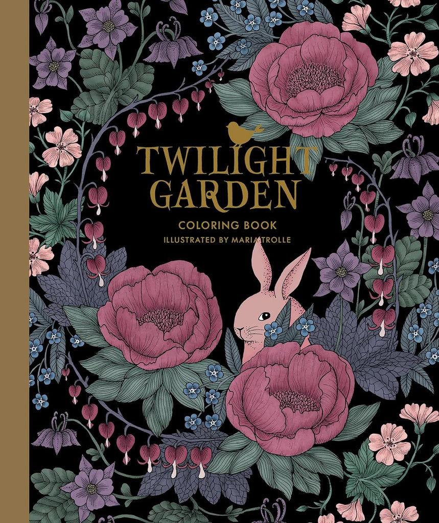 This Twilight Garden coloring book is perfect for the lover of botanical gardens, animals, and nature. The black endpapers and white-on-black printed imagery throughout give this coloring book a slightly different feel. The pages of this book are brimming with gardens, flowers, and creatures.  96 pages Hardcover