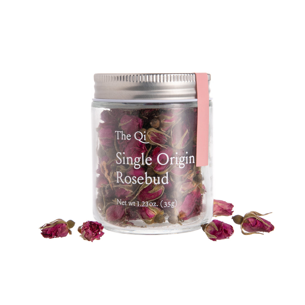 Known for its potential health benefits, rosebud tea is often associated with relaxation, improved digestion, and an increased sense of well-being. Infuse these rosebuds in hot water to release a delicate, fragrant aroma offering a delightful and soothing tea experience. Ingredients: dried rosebuds. 1.23-oz. glass jar.