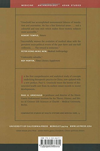 In the comprehensive and analytical study of therapeutic concepts and practices in China, Paul Unschuld traces the history of documented health care from its earliest records to present developments. This edition details the immense intersections between Chinese and European medicine. 464 pages Softcover