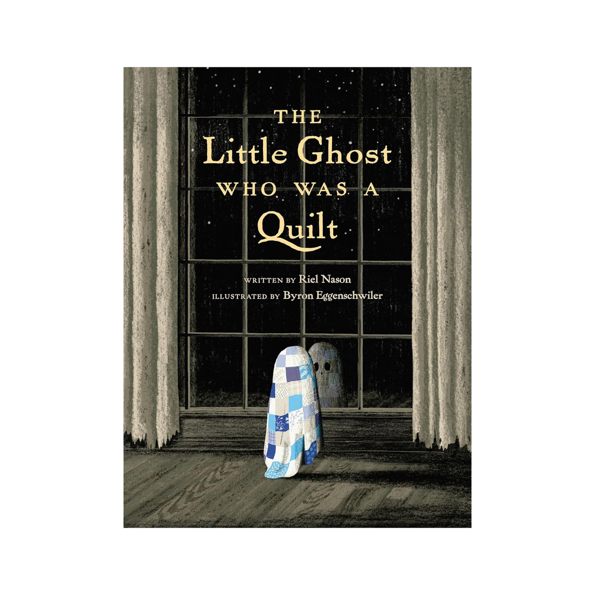 Book cover of 'The Little Ghost Who Was a Quilt' with ghost and quilt design.