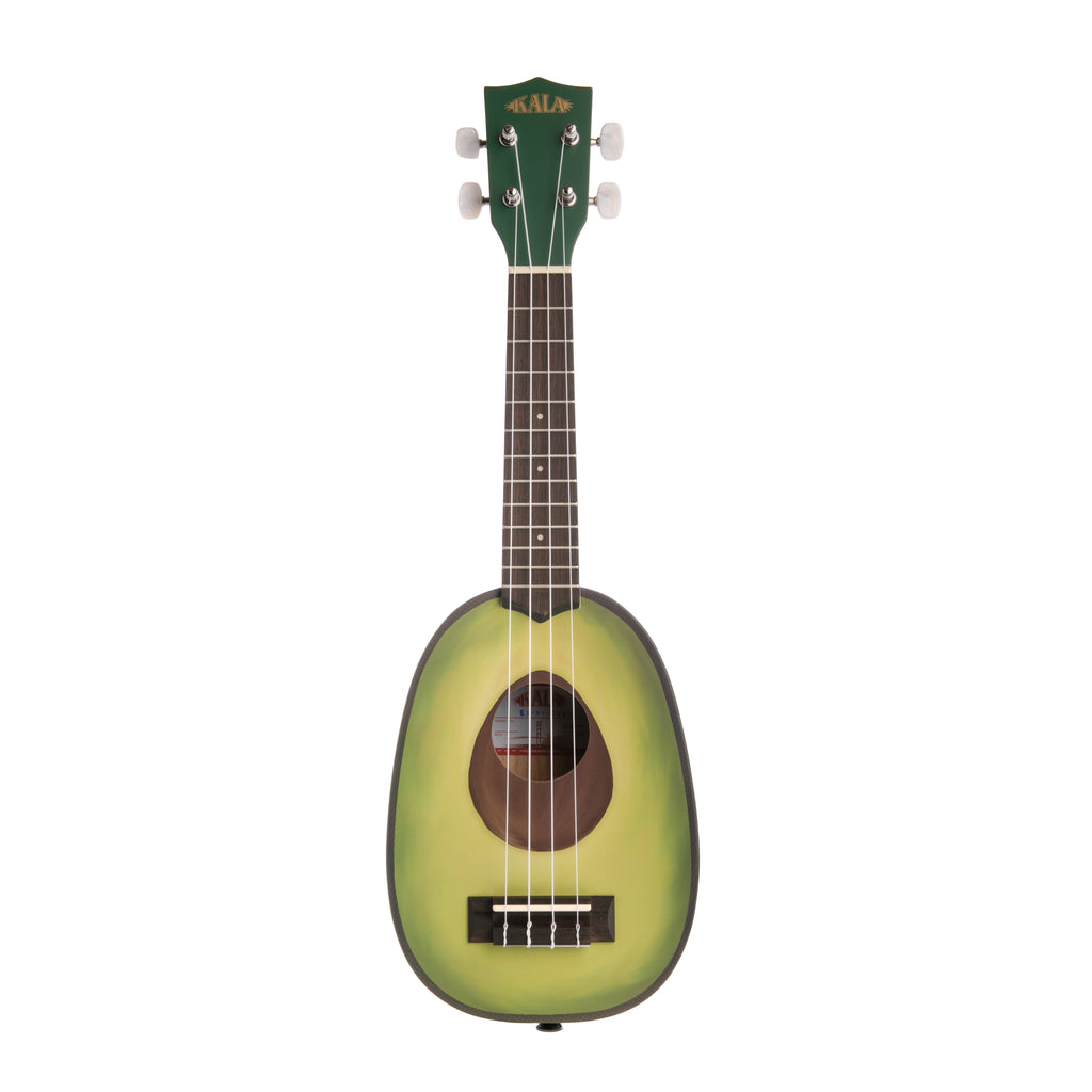 Avocado Ukelele is the new avocado toast, haven't you heard? Run, don't "guac" to get your hands on one. This Soprano Ukelele in avocado form is a gift for serenading others at the beach or to play at the nearest avocado festival. Dimensions: approx. 21" x 7" Material: Mahogany, Rosewood, Satin finish