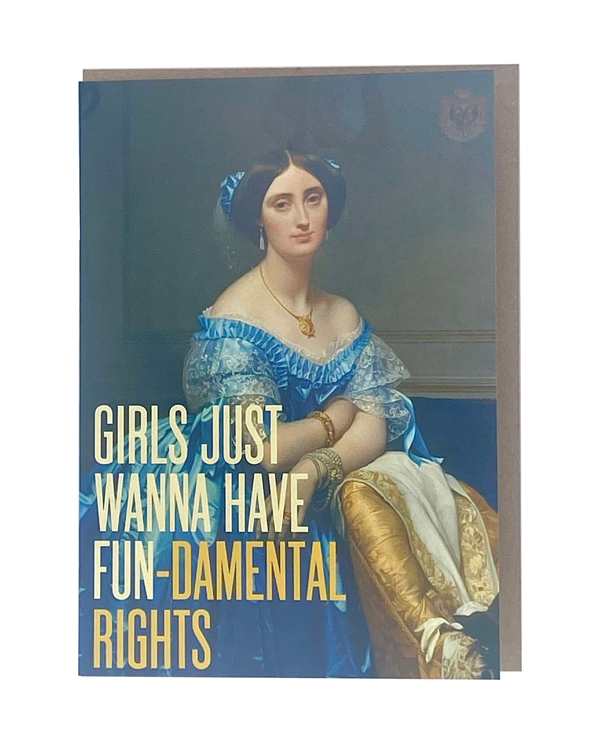 Live your best feminist life and send this notecard to your pals to remind them what you all want. With a blank interior, you can personalize with your own message, and send it for a birthday, special occasion, or just a random note to your best gal pals. Dimensions: approx. 4.75" x 7" Blank interior Brown envelope