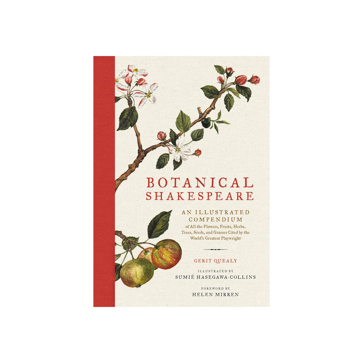 Book cover of 'Botanical Shakespeare' with botanical illustrations and red spine.