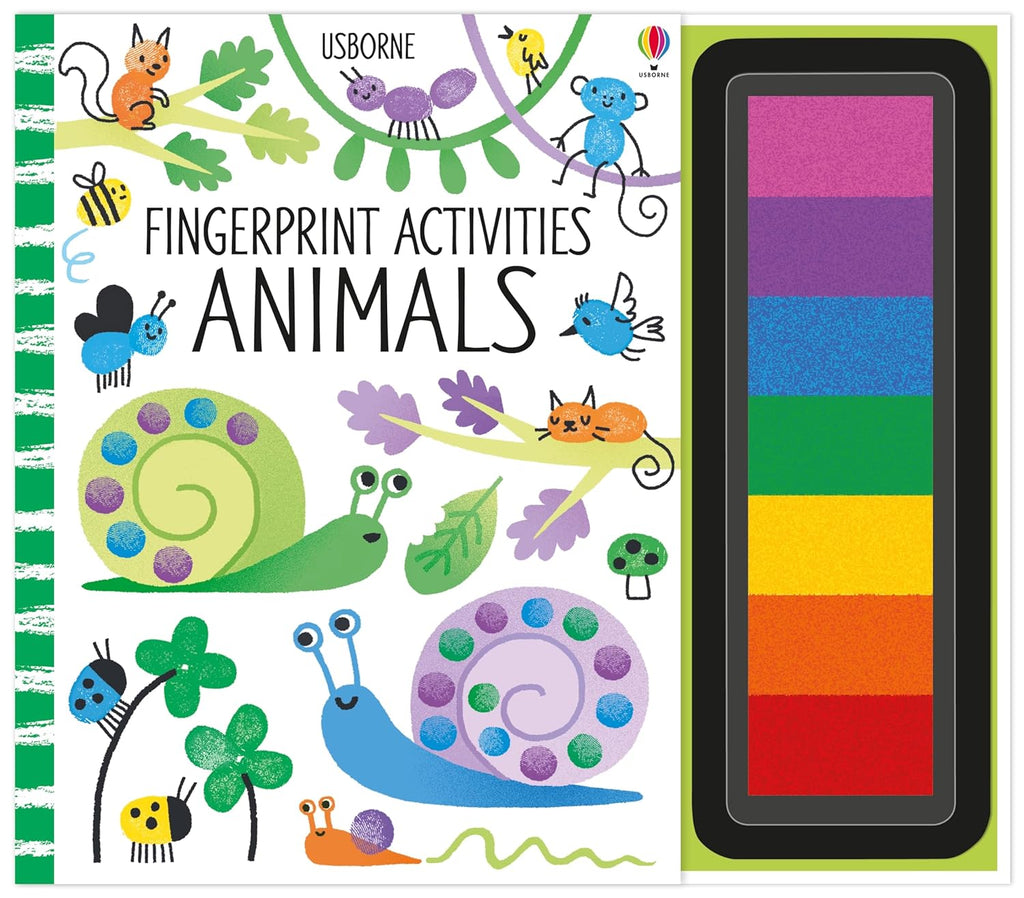 This book, with its own brightly colored inkpad of seven colors, is bursting with ideas for fingerprinting animals from hedgehogs to crocodiles and koalas. Each page has step by step instructions, pictures to complete and lots of space for fingerprinting. 64 pages. Recommended age: 6-9 years. Hardcover.