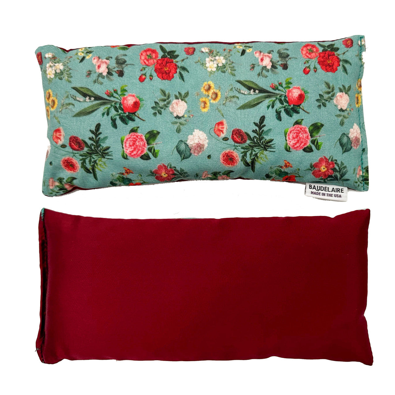 This therapeutic eye pillow is filled with flax seeds for gentle pressure and French lavender to enhance relaxation. This eye pillow can be used to relax after a long day, to breathe in lavender to calm down, or during meditation. Dimensions: 3.5" x 8" Material: Cotton, natural silk Made in USA