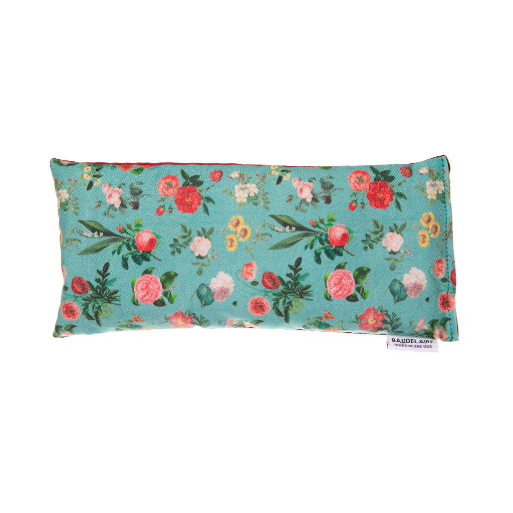 This therapeutic eye pillow is filled with flax seeds for gentle pressure and French lavender to enhance relaxation. This eye pillow can be used to relax after a long day, to breathe in lavender to calm down, or during meditation. Dimensions: 3.5" x 8" Material: Cotton, natural silk Made in USA