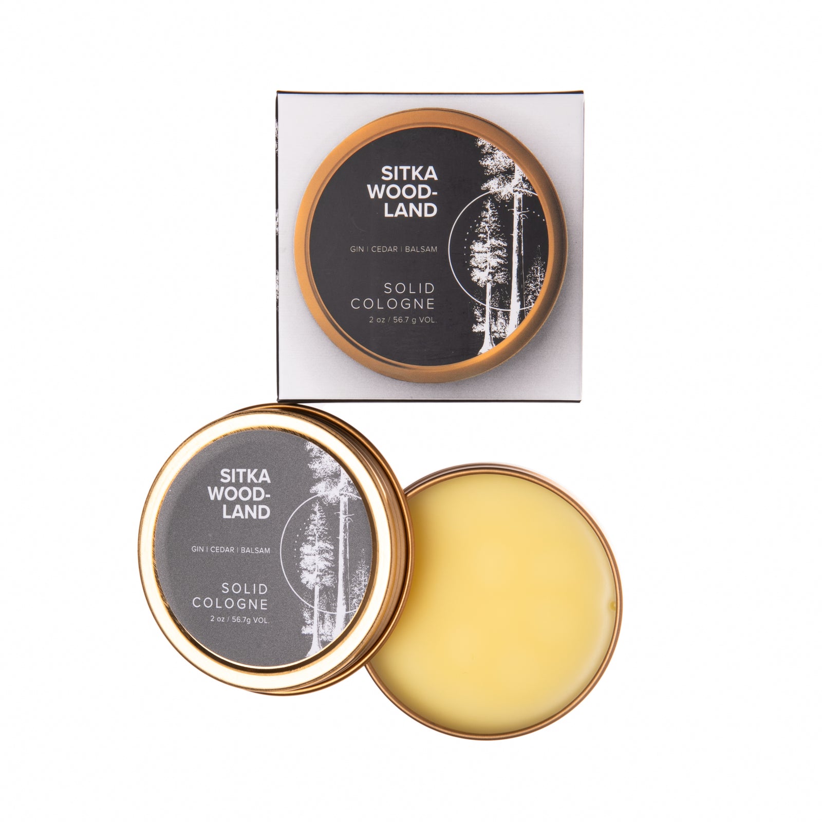 Small enough for travel or to carry with you in your daily bag, this solid cologne comes in balm form and is a great gift for those wanting to smell like the woodlands.   Notes of dry gin, spruce and cedar, and a dash of sweet balsam.  Handmade in Oregon Cruelty-free, gluten-free Made without parabens or phthalates