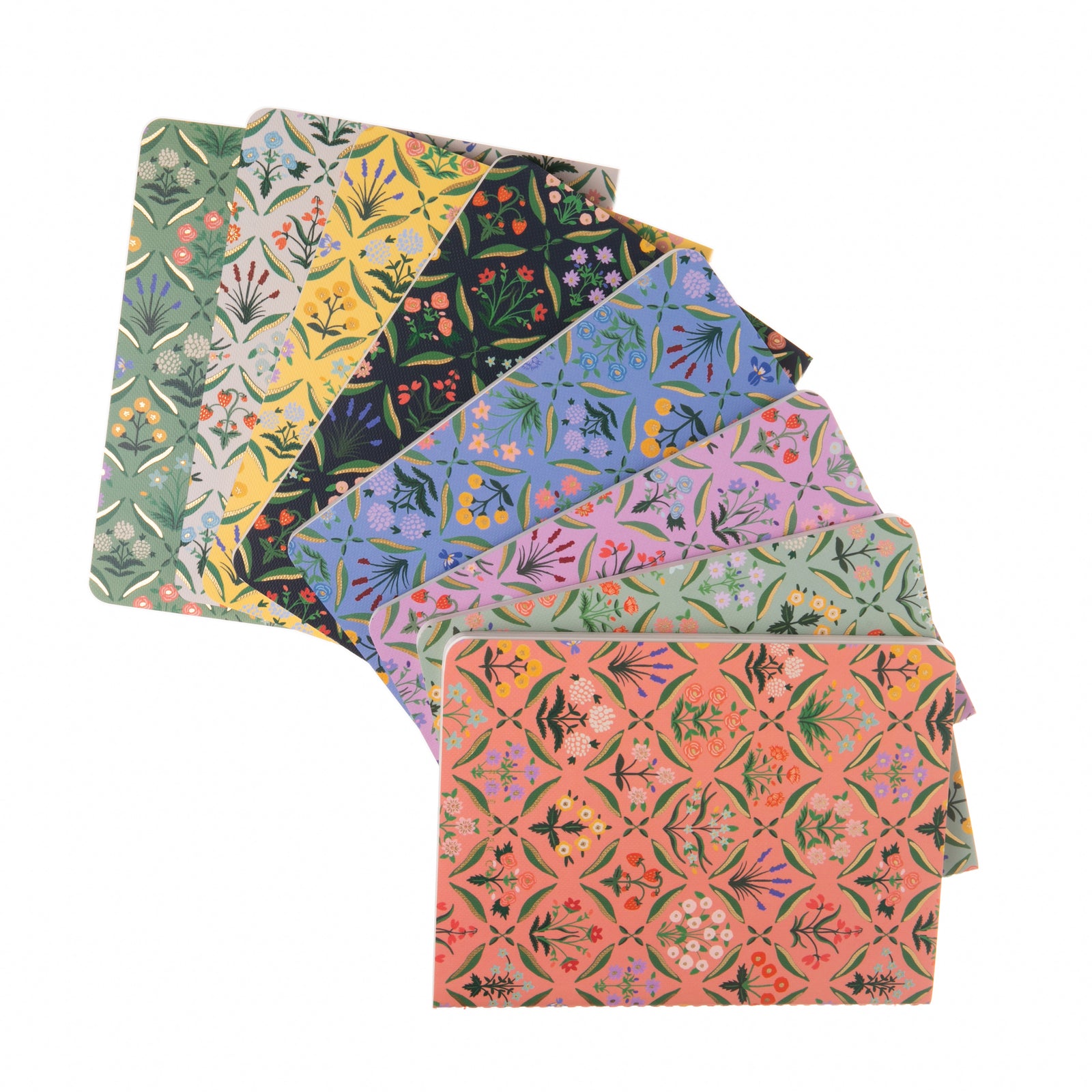 This set of 8 multi-color floral print notebooks are perfect to add a bit of springtime beauty to your writing or stationery set. These pocket-sized notebooks are also thin enough to carry with you in your purse or work bag. Dimensions: 5.5" × 4.25" Colored lines on interior pages 