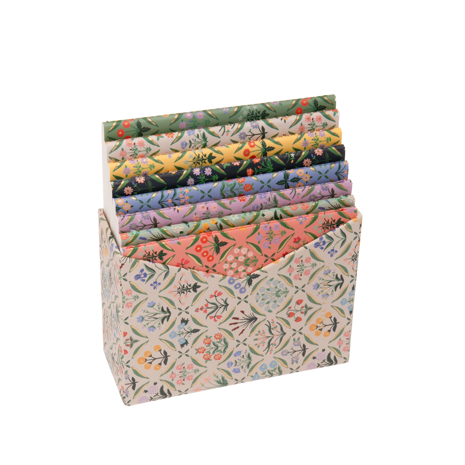 This set of 8 multi-color floral print notebooks are perfect to add a bit of springtime beauty to your writing or stationery set. These pocket-sized notebooks are also thin enough to carry with you in your purse or work bag. Dimensions: 5.5" × 4.25" Colored lines on interior pages 