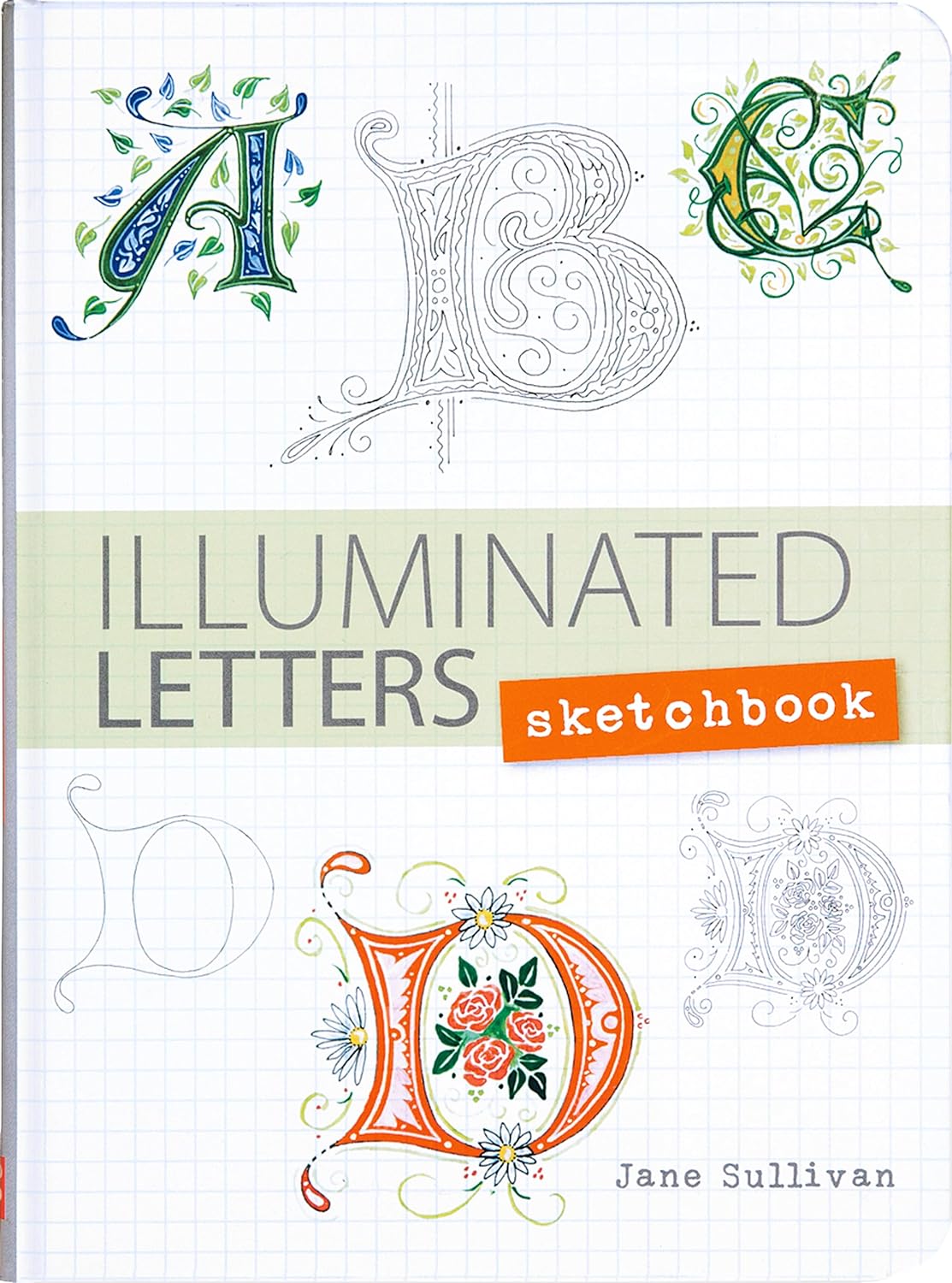 Two notebooks with illuminated letters on a white background