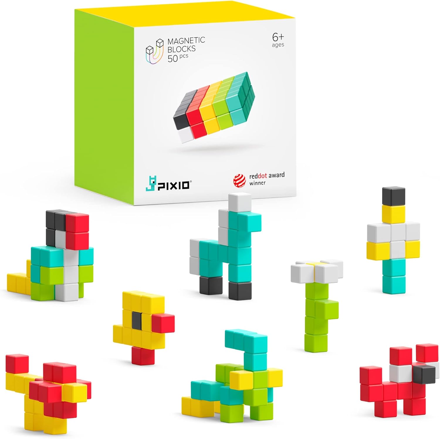 These magnetic blocks come in 5 colors to build anything your imagination dreams of. This building block set is great as a sensory toy, a fidget tool, or just a creative medium for all ages to build. Perfect for display on a desk or just for a fun end of the day activity to de-stress.  Recommended age: 6+