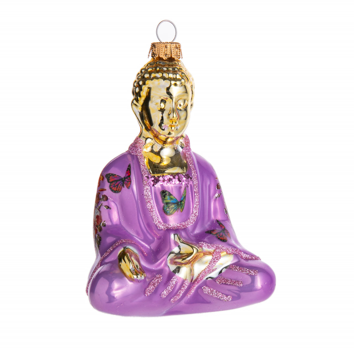 Siddhartha Gautama, most commonly referred to as the Buddha, was one of the most important Asian thinkers and spiritual masters of all time, and of course, was the founder of Buddhism. Channel some Buddhist calm amongst the holiday storm with this colorful Buddha ornament. Glass ornament. Dimensions: 5" x 2".