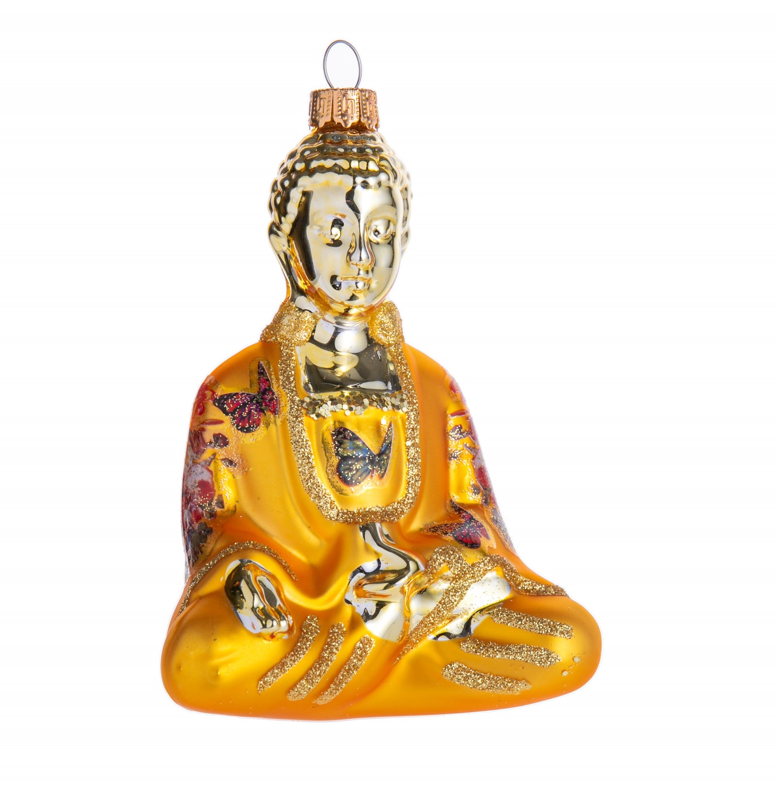 Siddhartha Gautama, most commonly referred to as the Buddha, was one of the most important Asian thinkers and spiritual masters of all time, and of course, was the founder of Buddhism. Channel some Buddhist calm amongst the holiday storm with this colorful Buddha ornament. Glass ornament. Dimensions: 5" x 2".