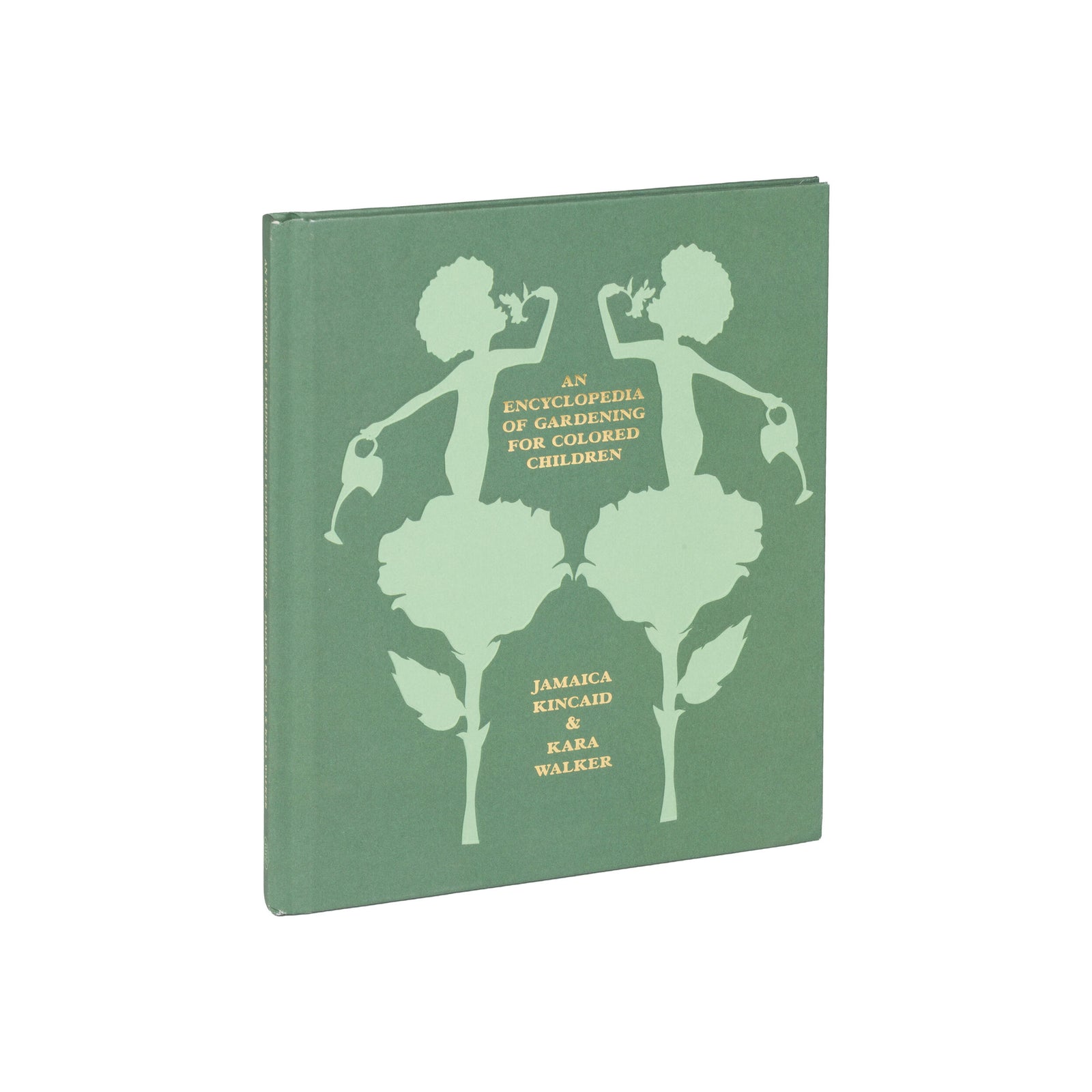 Green book with silhouettes of people and text on a white background
