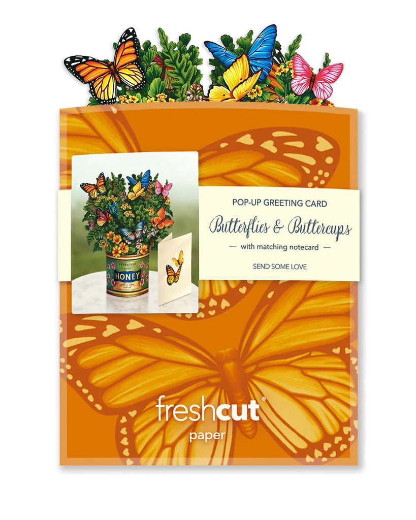 The Mini Butterflies and Buttercups Mini Paper Bouquet livens up every space with its springtime beauty. Measures approximately 5.5” high by 5" across 100% Recyclable Paper Comes with 2.5" x 3.5" blank note card and mailing envelope