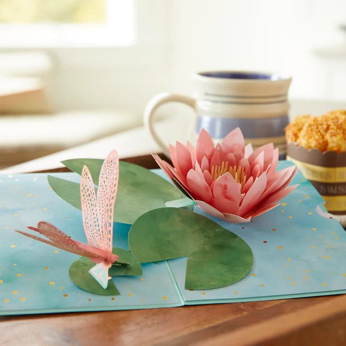 WATER LILY DRAGONFLY - POP-UP CARD