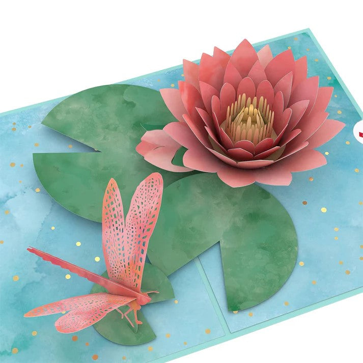 WATER LILY DRAGONFLY - POP-UP CARD
