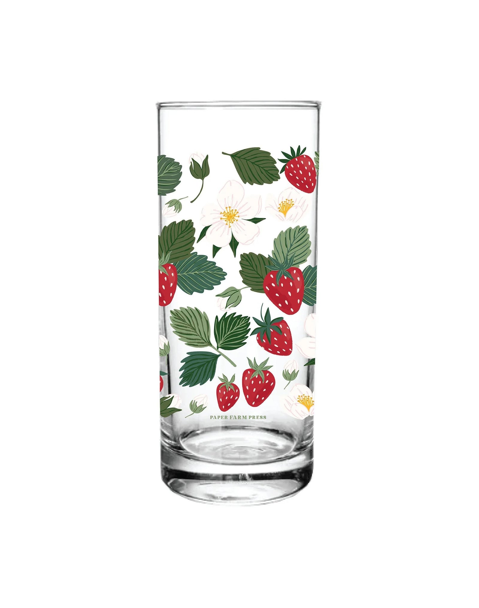 This Strawberry Patch Juice Glass is a sweet option for drinking your favorite juice, iced drink, or other refreshing beverage. Add some summer charm to your glassware with the strawberry and floral detail. Makes a great housewarming gift or just a gift for yourself.  Approx. 7 oz. Care instructions: Hand wash only