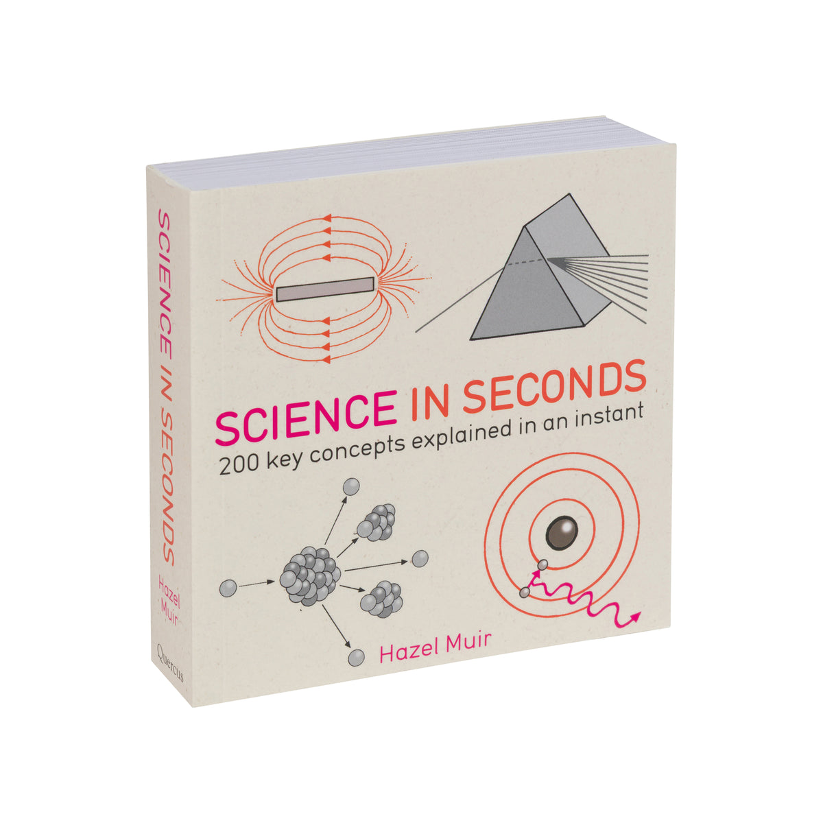 Book cover of 'Science in Seconds' with scientific illustrations on a beige background